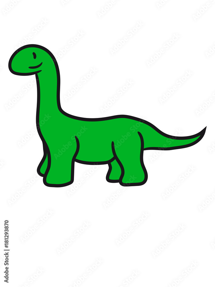 langhals hals lang süß niedlich klein kinder groß comic cartoon dinosaurier  saurier dino Stock Illustration | Adobe Stock
