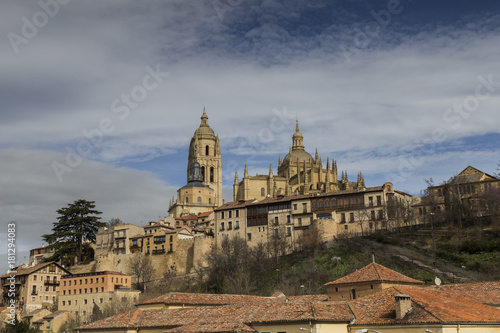 Obraz na płótnie View of the Cathedral of Segovia. w salonie