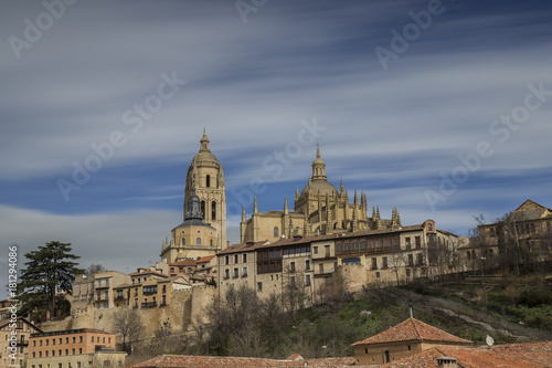 Obraz na płótnie View of the Cathedral of Segovia. w salonie