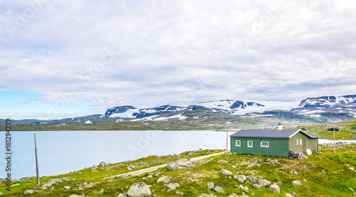 view of nature near Finse along the most scenical railway track in norway between Oslo and Bergen photo