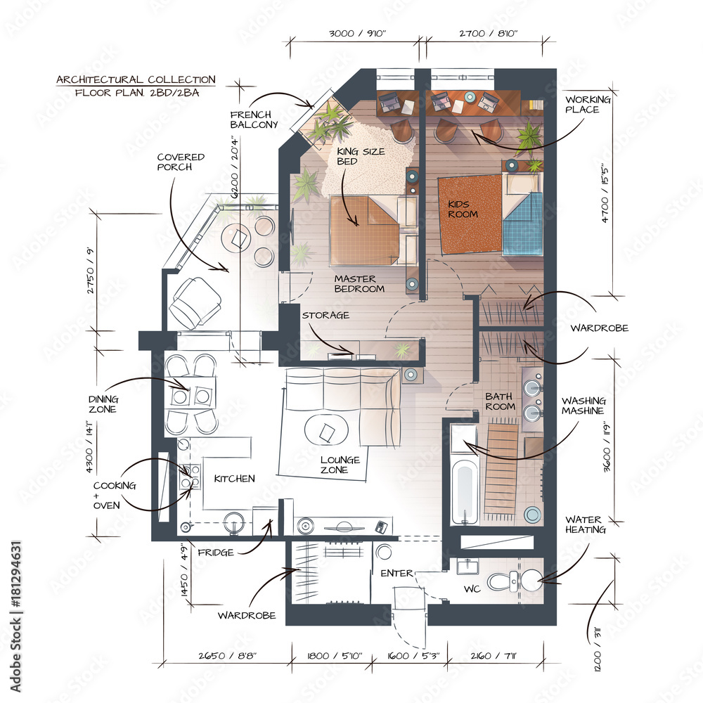 Hand Drawn Floor Plan Vektor Stok Adobe Stock Hand Drawn Floor Plan Vektor Stok Adobe Stock