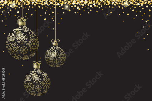 Gold Black Sparkle Ornaments Background Border Vector 1