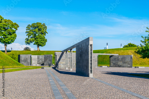 View of a memorial of the Kastellet citadel in Copenhagen, Denmark. photo