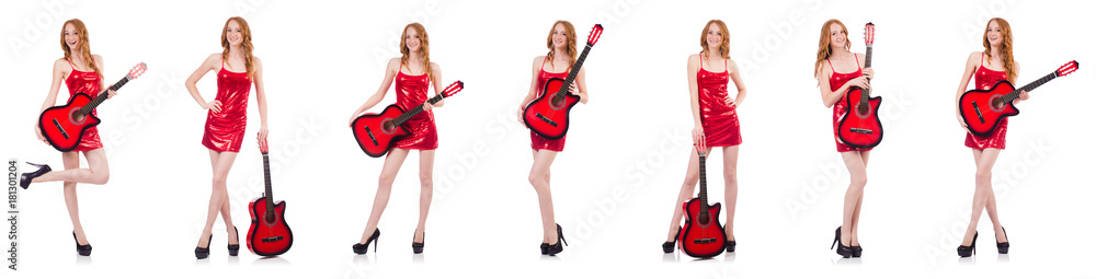 Guitar player isolated on white Guitar player isolated on white
