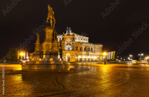 Semperoper in Dresden at night