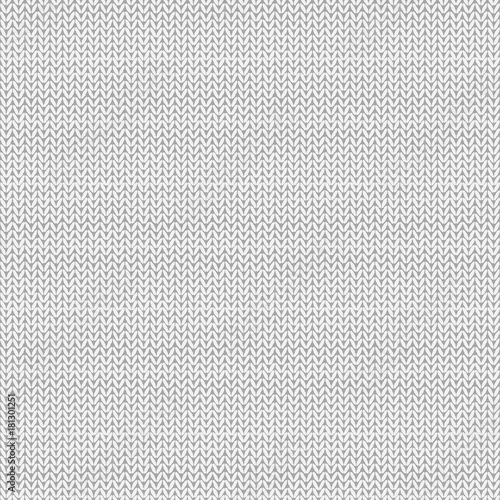 Knitted seamless pattern. White knit background. Vector illustration.