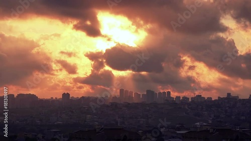 Wallpaper Mural Time lapse sunset on a cloudy sky, Turkey Torontodigital.ca