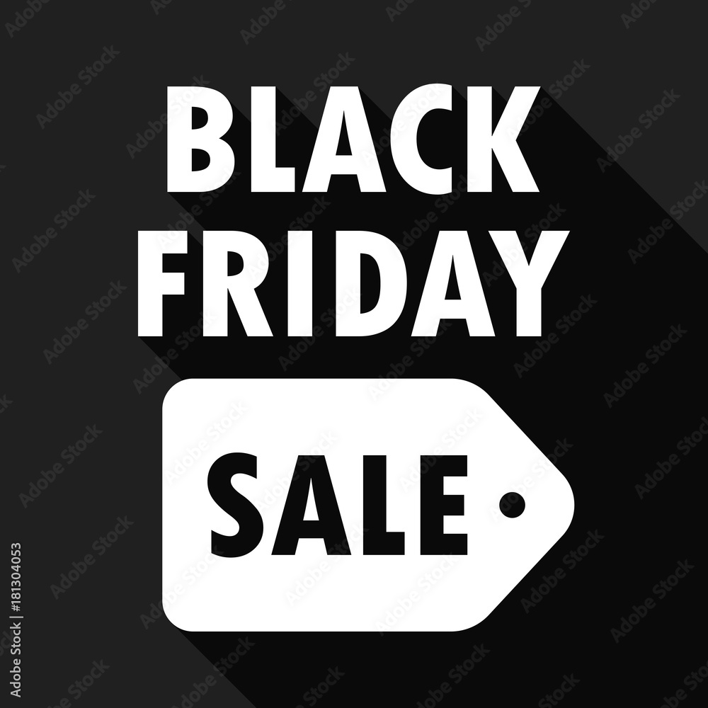 Black friday sale with long shadow vector