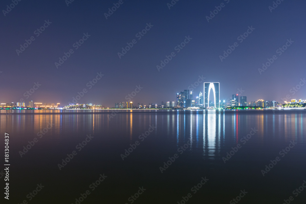 China Suzhou Jinji Lake night scene
