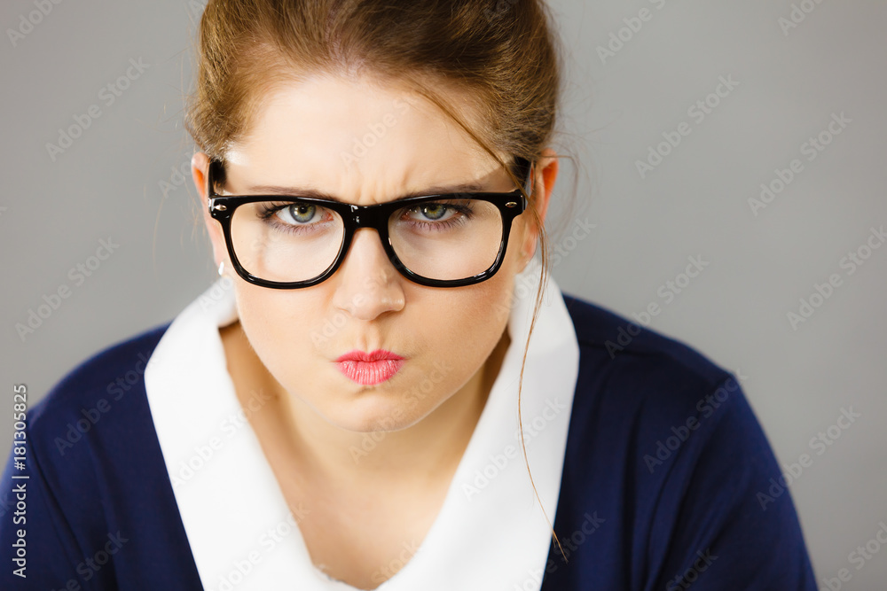 Angry mad bossy businesswoman being furious Angry mad bossy businesswoman being furious