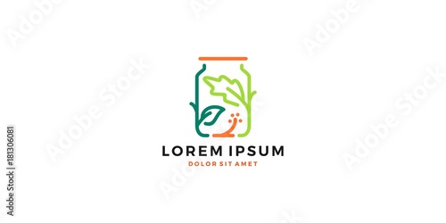 salad in a jar logo vector icon download