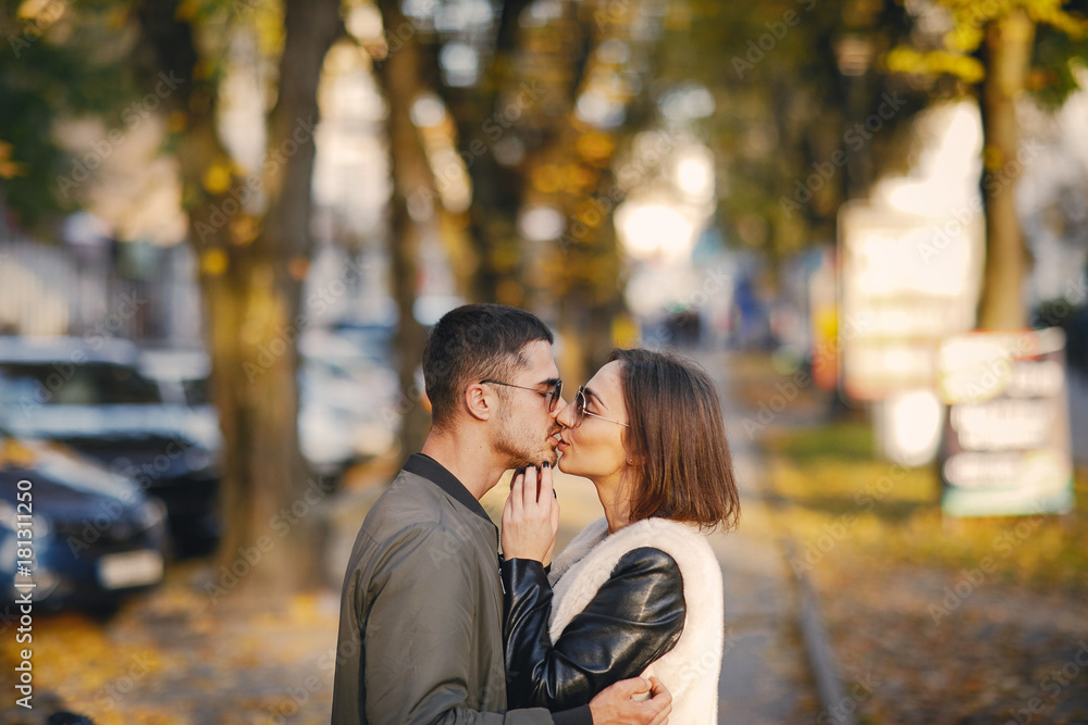 couple hanging out in the city
