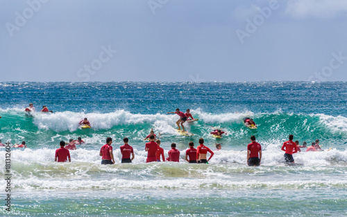 Surfing lesson at Manly beach, Sidney, Australia. March 2017 © Roberto