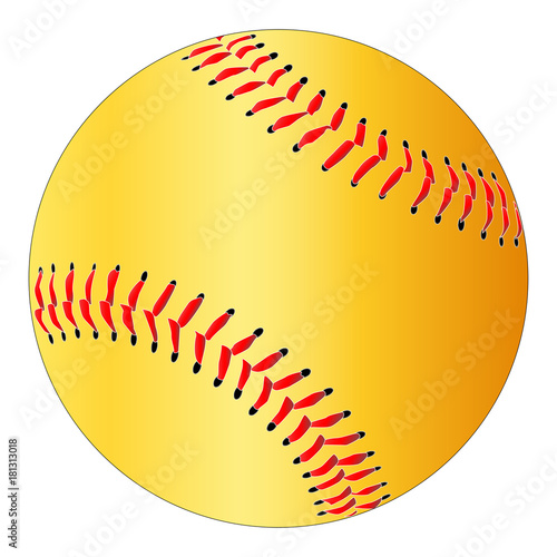 Yellow Isolated Softball