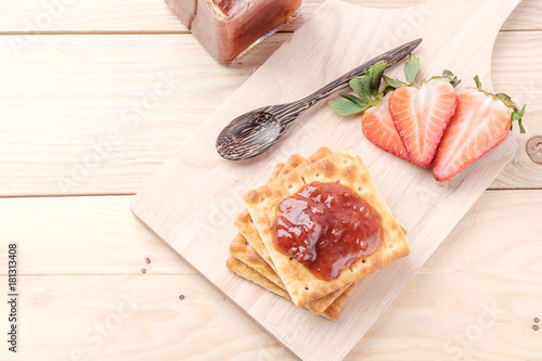 Crackers with jam Strawberry