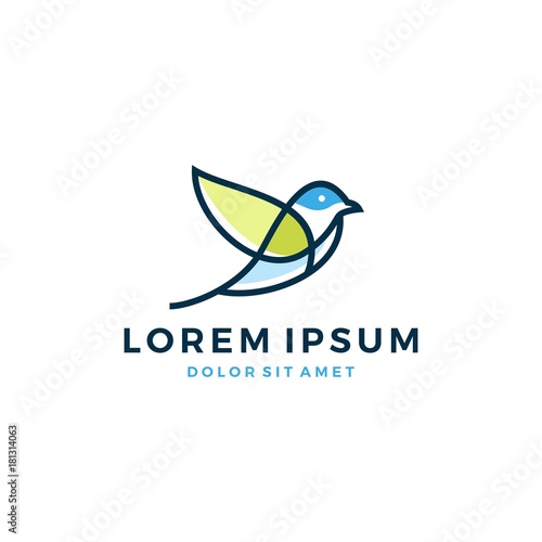 bird leaf logo vector
