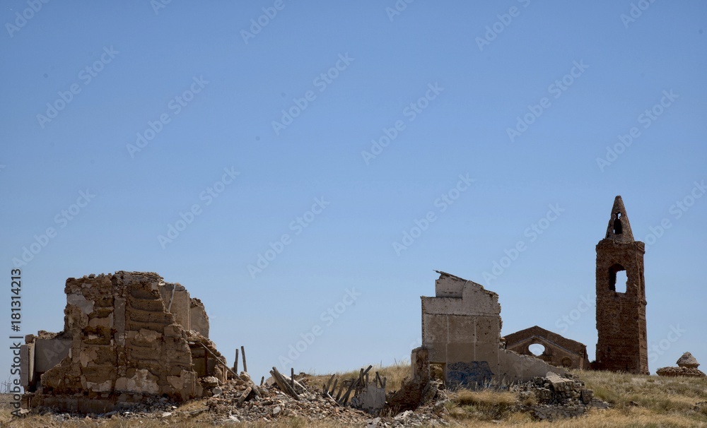 Ruines de Belchite Viejo, Aragon, Espagne