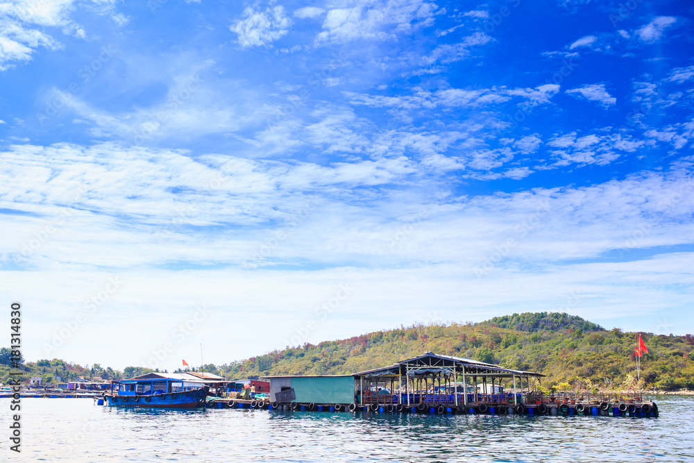 Tourist Moorage Vietnamese Banners by Green Coast Clouds Sky