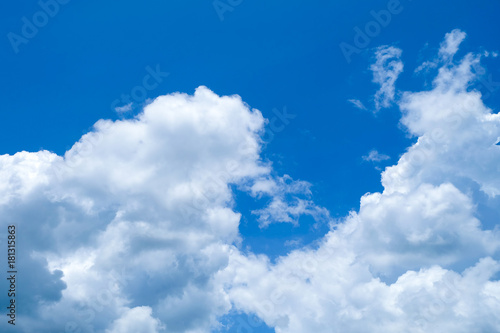 White clouds and blue sky