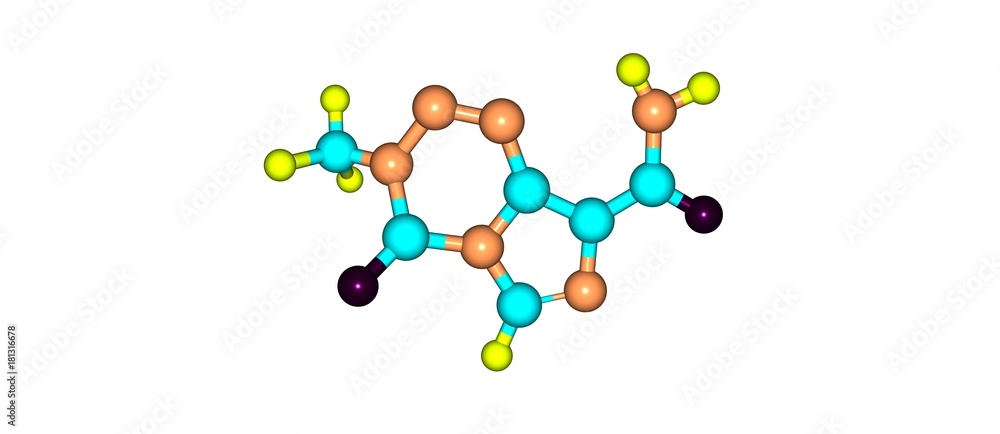Temozolomide molecular structure isolated on white Temozolomide molecular structure isolated on white