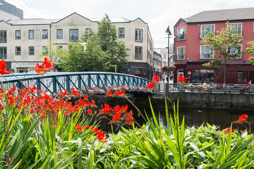 Sligo city, also called Northern Gateway of Ireland,  on the Garavogue river. photo