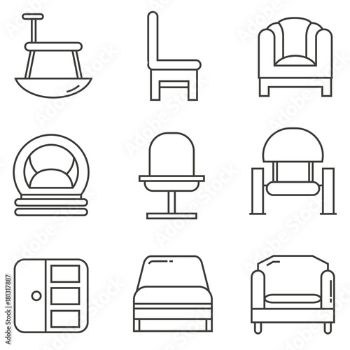 furniture icons, home decor icons