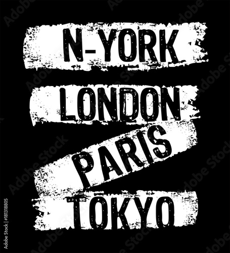 Plakat wektor typografia nowy jork london Paryż tokio