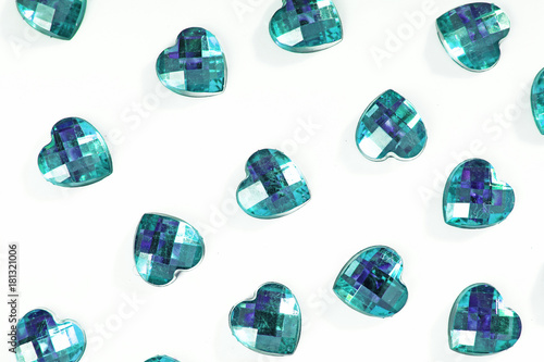 Rhinestone background. Heart shape texture as backdrop isolated white studio ...