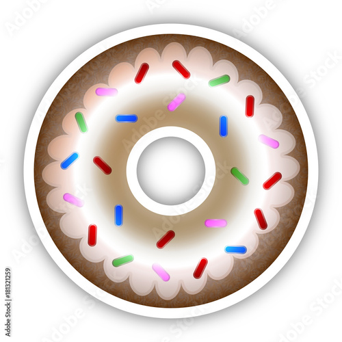 Rainbow Sprinkles Donut - Donut Icon - Doughnut Icon