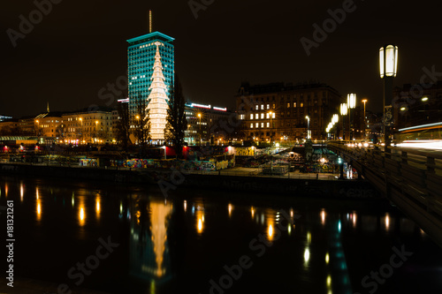 Vienna, city center Schwedenplatz area at the Danube channel photo