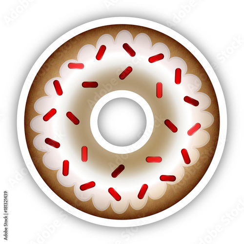 Red Sprinkles Donut - Donut Icon - Doughnut Icon