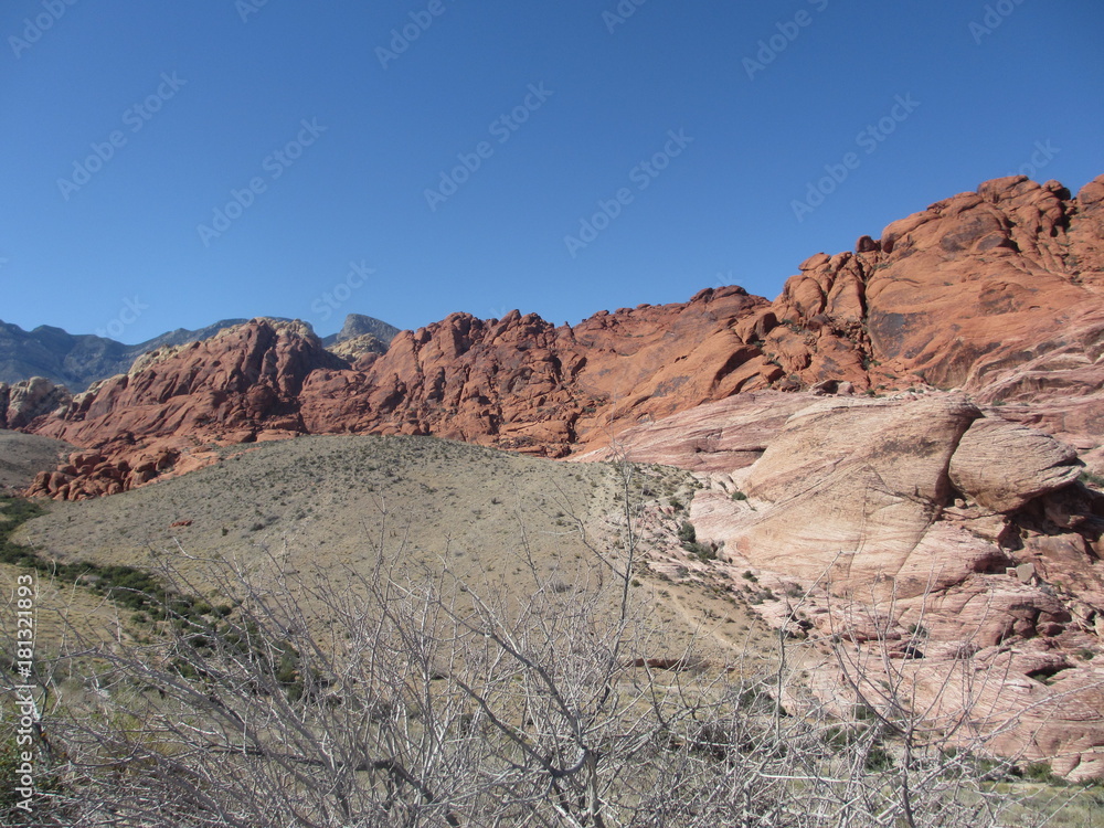 Scenery at the Red Rocks in Nevada near Las Vegas, USA