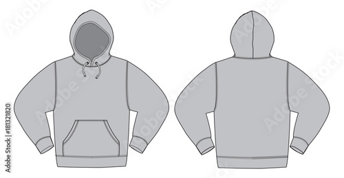 Illustration of hoodie (hooded sweatshirt) / Gray color