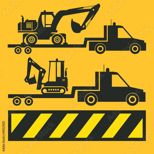 Tractor transportation icon or sign