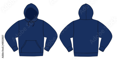 Illustration of hoodie (hooded sweatshirt) / Navy color
