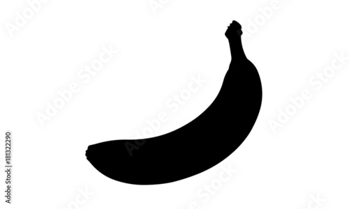 Banana Silhouette icon. Vector illustration isolated on white background