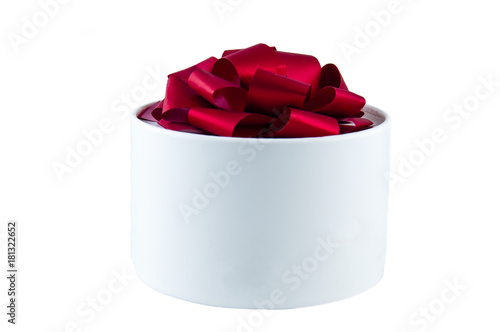white box with red bow