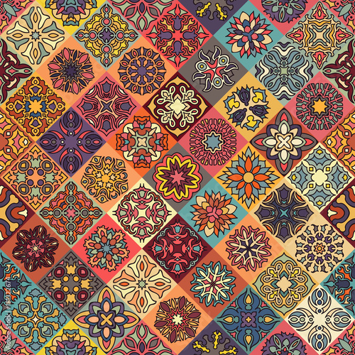 Seamless pattern. Vintage decorative elements. Hand drawn background. Islam, Arabic, Indian, ottoman motifs. Perfect for printing on fabric or paper.
