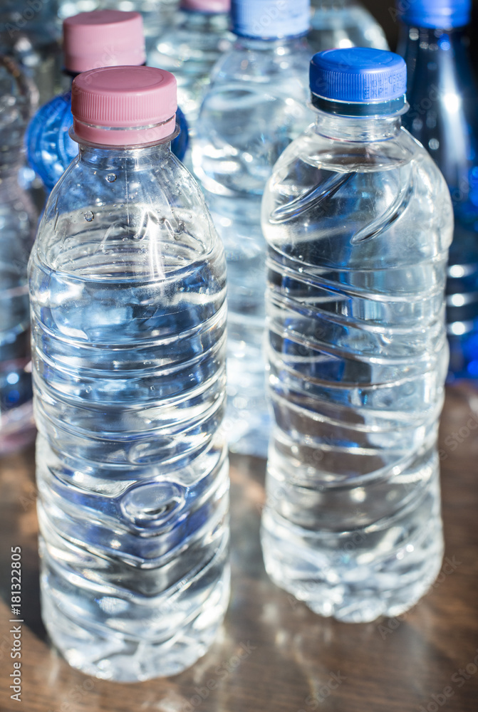 Bottles with mineral water