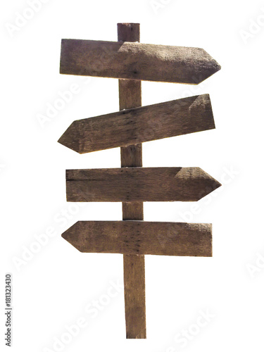 wooden arrow sign isolated © Duangnapa