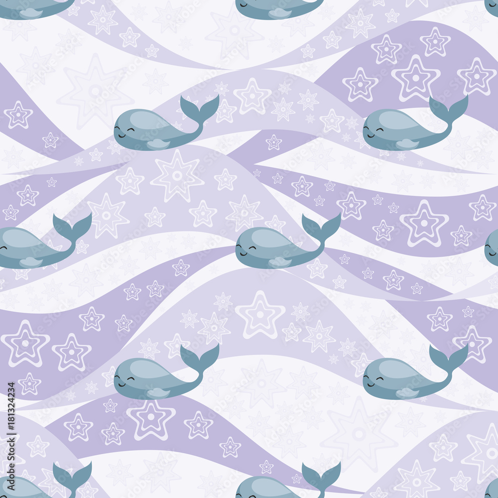 Naklejka premium Seamless pattern with the image of the cute polar animals. Vector background.