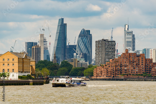 City of London seen from Westferry, London, England. photo