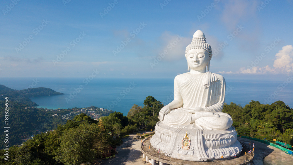 Phuket big Buddha at sunset time from big Buddha viewpoint can see around Phuket island Phuket big Buddha at sunset time from big Buddha viewpoint can see around Phuket island