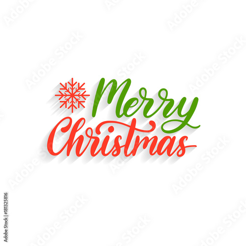 Vector Merry Christmas lettering. Nativity typography. Happy Holidays greeting card  poster template