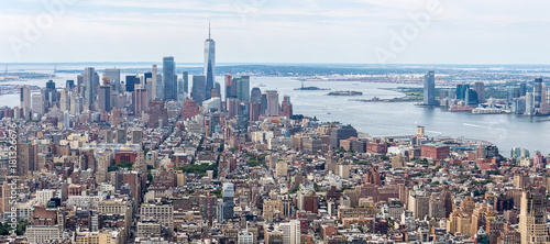 Loiwer Manhattan Skyline Aerial View, NYC, USA