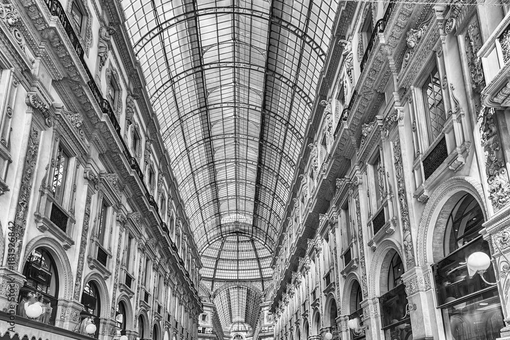 Galleria Vittorio Emanuele shopping Center in Milan, Italy, Stock image
