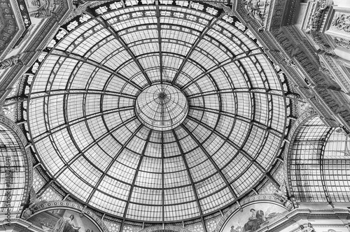 Glass dome of the Galleria Vittorio Emanuele II, Milan, Italy