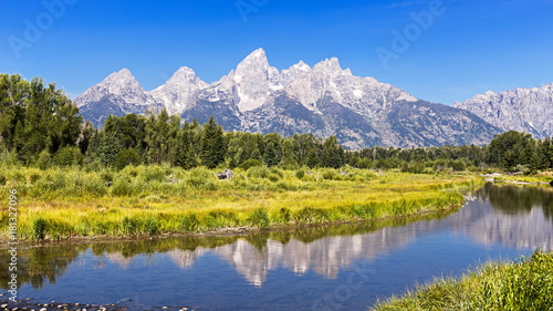 Schwabacher landing with its reflection. Grand Teton national park, WY, USA © peresanz