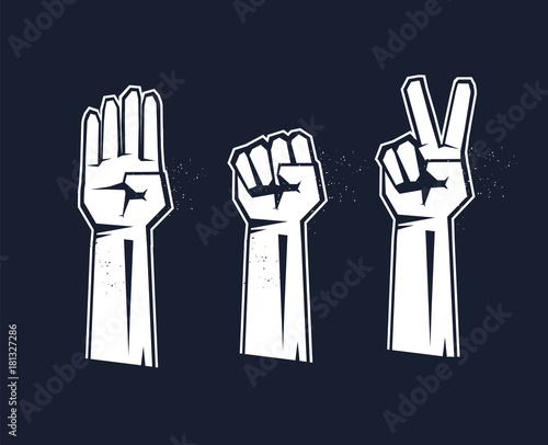 Hand gesture set. Isolated vector