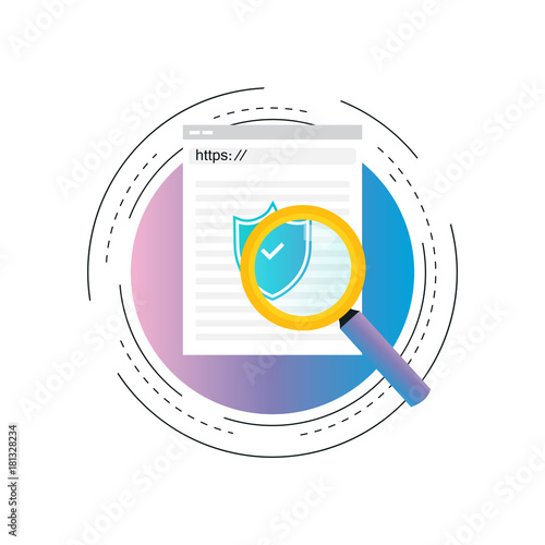 Internet security, online data protection, site access authorization gradient color vector illustration design. Online protection and security design for web banners and apps